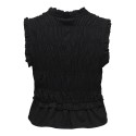 ONLY Goa kortærmet hør top - Black