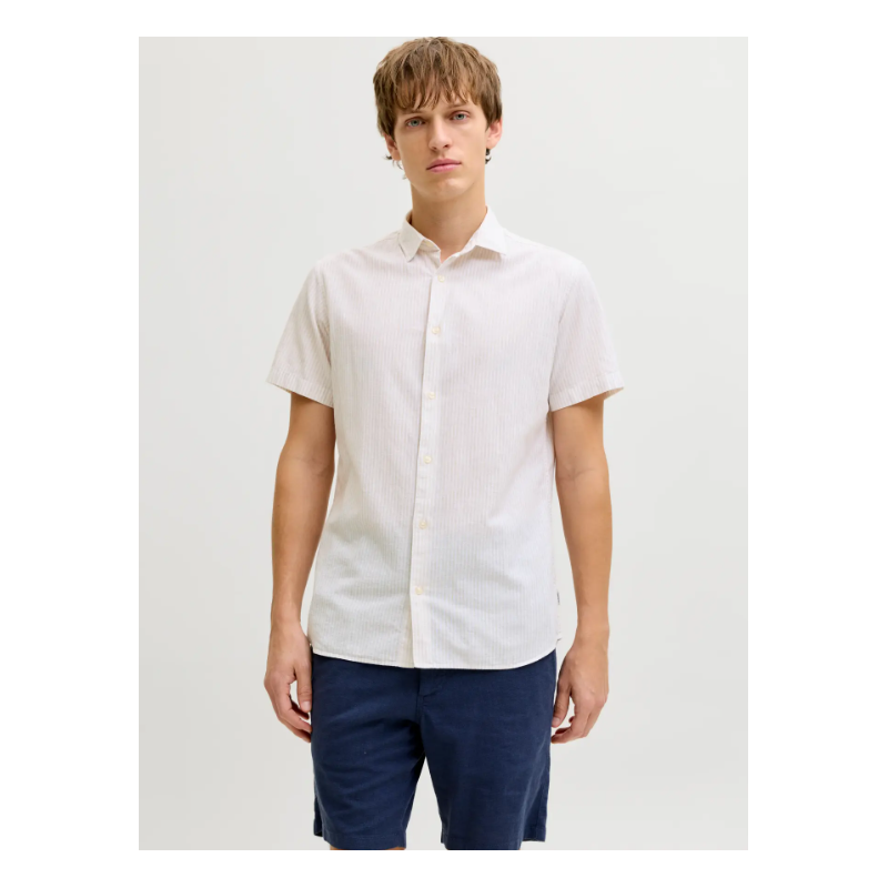 JJ REBEL Moss Sunny Hør Skjorte - Navy Blazer