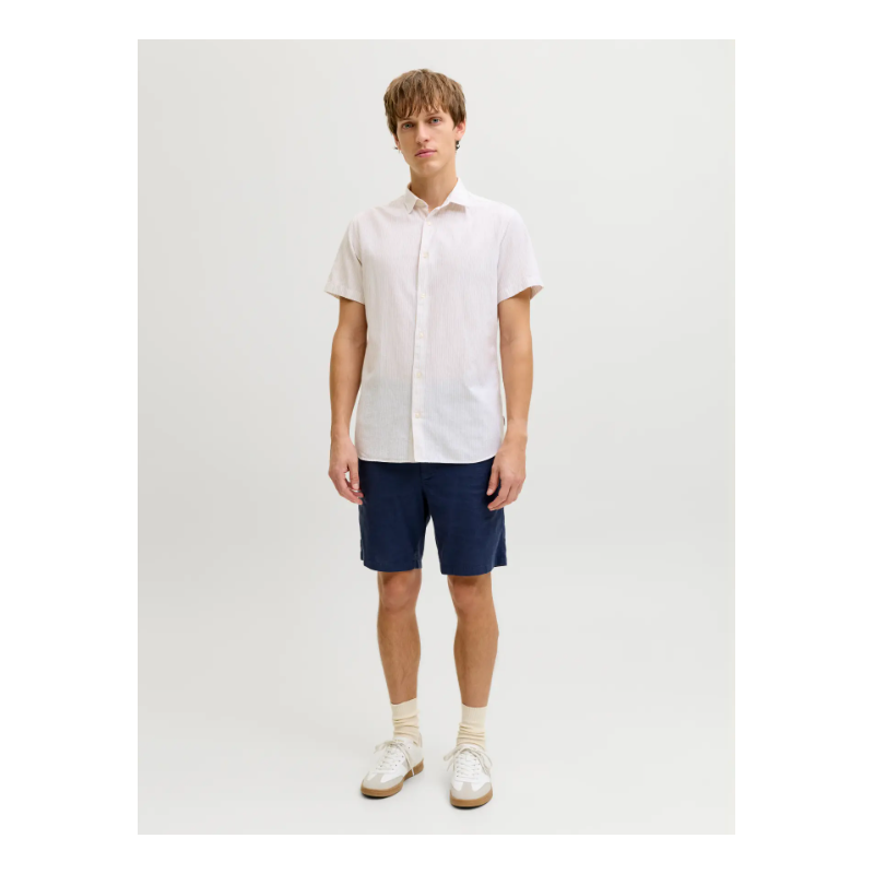 JJ REBEL Moss Sunny Hør Skjorte - Navy Blazer