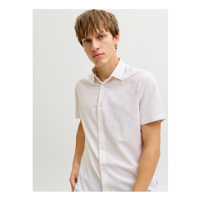 JJ REBEL Moss Sunny Hør Skjorte - Navy Blazer