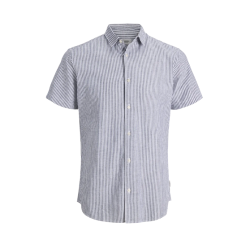 JJ REBEL Moss Sunny Hør Skjorte - Navy Blazer