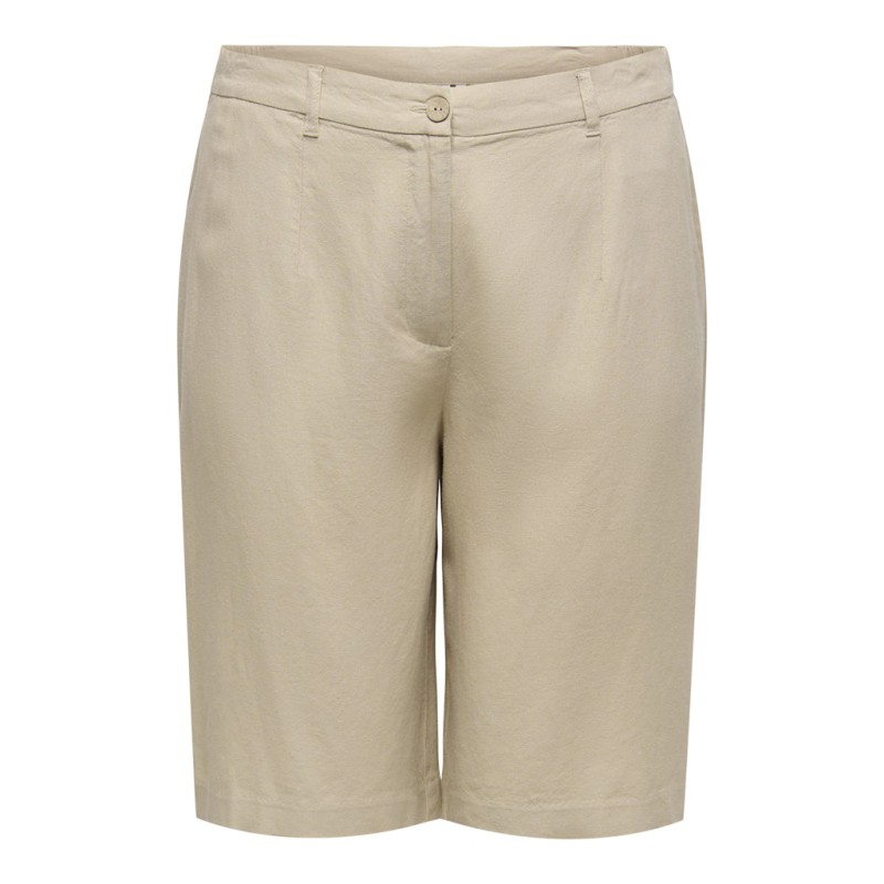 ONLY CARMAKOMA Goa lange hør shorts - Oxford Tan