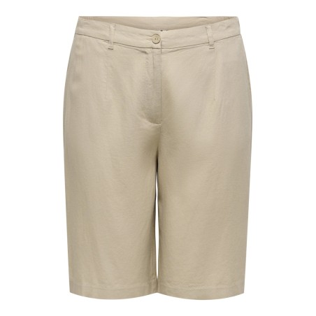 ONLY CARMAKOMA Goa lange hør shorts - Oxford Tan