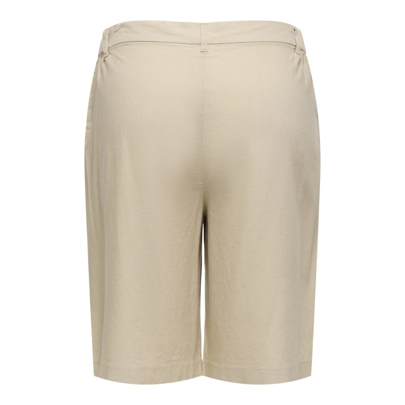 ONLY CARMAKOMA Goa lange hør shorts - Oxford Tan
