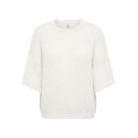 ONLY Nordic kortærmet strik bluse - Cloud Dancer