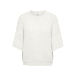 ONLY Nordic kortærmet strik bluse - Cashmere Blue