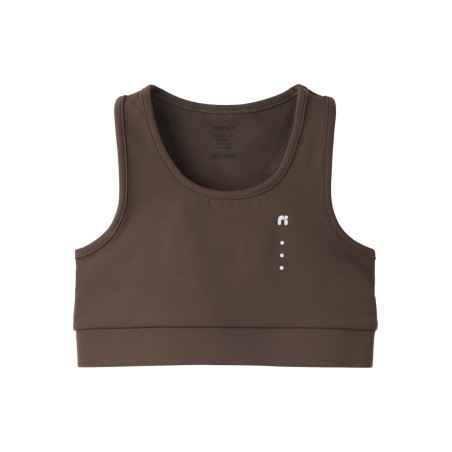 NAME IT KIDS Diana ærmeløs crop top - Chocolate Martini
