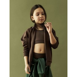 NAME IT KIDS Diana ærmeløs crop top - Chocolate Martini