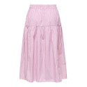 ONLY Loris Stribede midi nederdel - Lilac Sachet