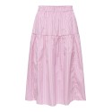 ONLY Loris Stribede midi nederdel - Lilac Sachet