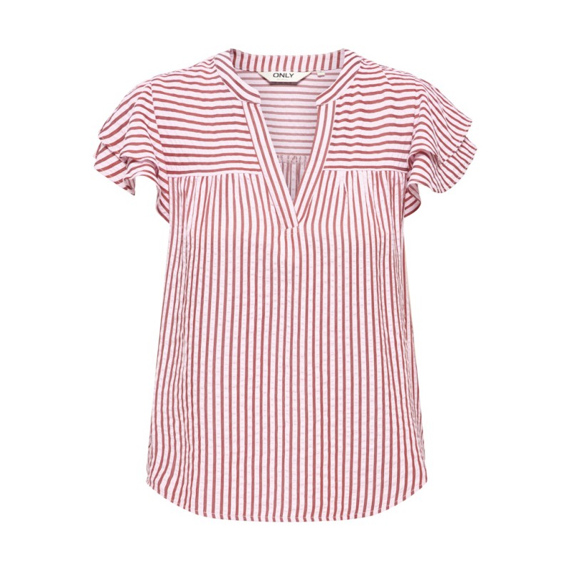 ONLY Bari kortærmet top - Romance Rose