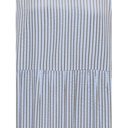 ONLY Bari Stribet kortærmet Midi kjole - Soft Chambray