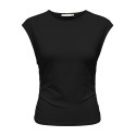 ONLY Mira kortærmet Ruching top - Black