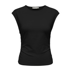 ONLY Mira kortærmet Ruching top - Black