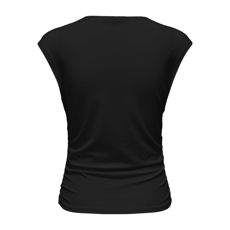 ONLY Mira kortærmet Ruching top - Black