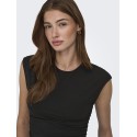 ONLY Mira kortærmet Ruching top - Black