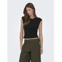 ONLY Mira kortærmet Ruching top - Black
