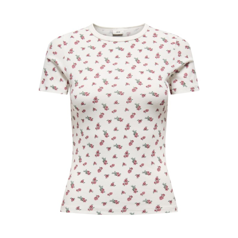 JDY Lucky S/S Rund Hals T-shirt - Cloud Dancer