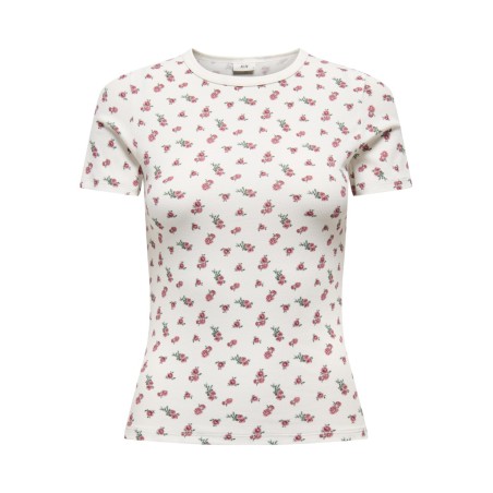 JDY Lucky S/S Rund Hals T-shirt - Cloud Dancer