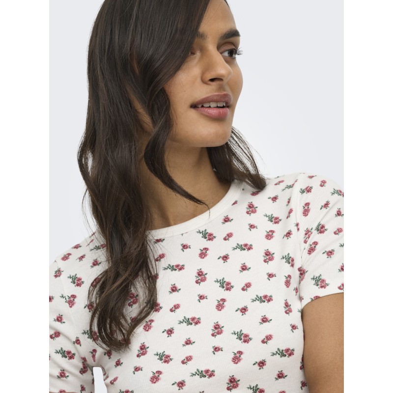 JDY Lucky S/S Rund Hals T-shirt - Cloud Dancer