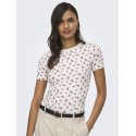 JDY Lucky S/S Rund Hals T-shirt - Cloud Dancer