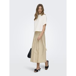 ONLY Goa kortærmet hør skjorte - Cloud Dancer