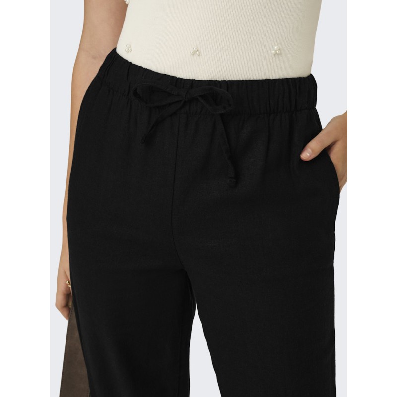 ONLY Goa hør pull up bukser - Black