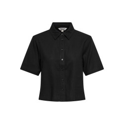 ONLY Goa kortærmet hør skjorte - Black
