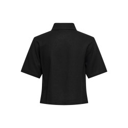 ONLY Goa kortærmet hør skjorte - Black