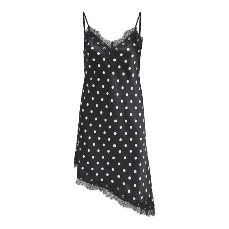 ONLY Bella Strop Satin blonde kjole - Black w. dot