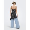 ONLY Bella Strop Satin blonde kjole - Black w. dot