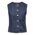 ONLY Aya kortærmet denim vest - Dark Blue Denim