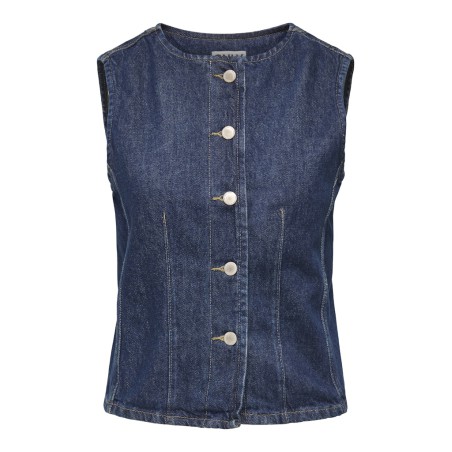 ONLY Aya kortærmet denim vest - Dark Blue Denim