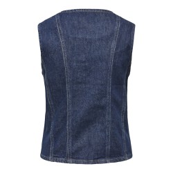 ONLY Aya kortærmet denim vest - Dark Blue Denim