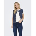 ONLY Aya kortærmet denim vest - Dark Blue Denim