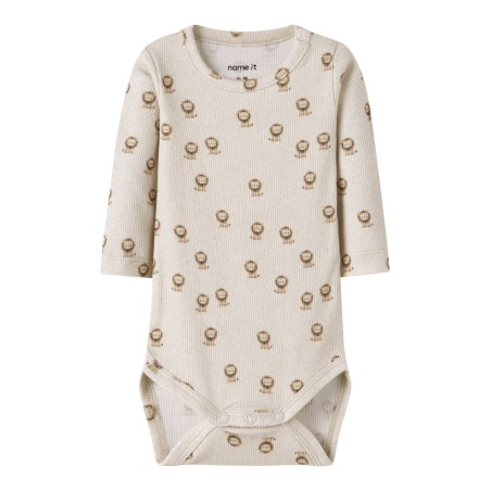 NAME IT Baby Hobit Langærmet Bodystocking - Peyote Melange