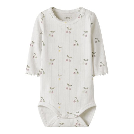 NAME IT Baby FiCherry Langærmet Bodystocking - Cloud Dancer