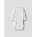 NAME IT Baby FiCherry Langærmet Bodystocking - Cloud Dancer