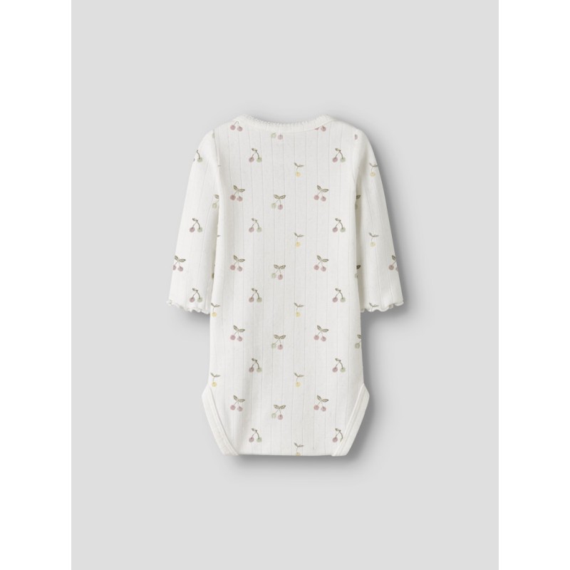 NAME IT Baby FiCherry Langærmet Bodystocking - Cloud Dancer