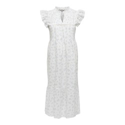 ONLY Tea-Idris Kortærmet Flæse Kjole - Cloud Dancer / Wild Bundles