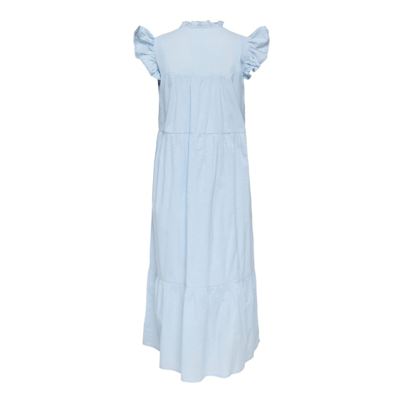 ONLY Tea-Idris Kortærmet Flæse Kjole - Dream Blue