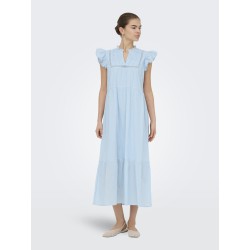 ONLY Tea-Idris Kortærmet Flæse Kjole - Dream Blue