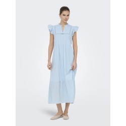 ONLY Tea-Idris Kortærmet Flæse Kjole - Dream Blue