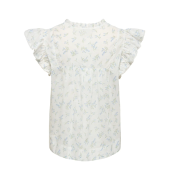 ONLY Tea-Idris Kortærmet Flæse Top - Cloud Dancer / Wild Bundles