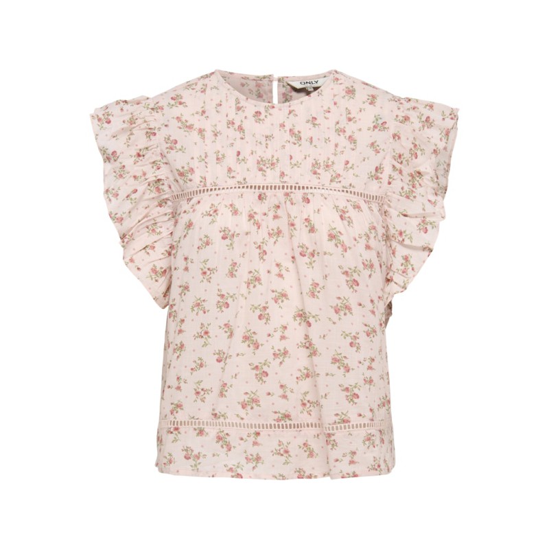 ONLY Asha Kortærmet Flæse Top - Rose Quartz