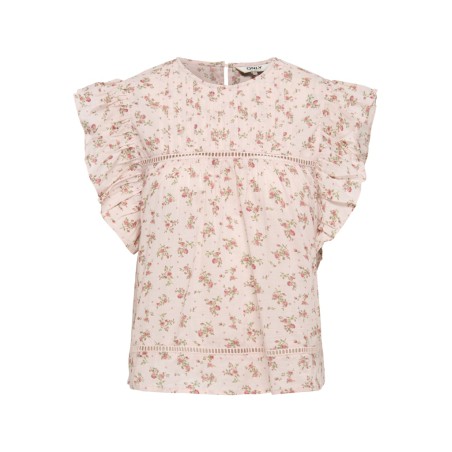 ONLY Asha Kortærmet Flæse Top - Rose Quartz