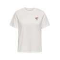 JDY Pisa Kortærmet Broderi T-shirt - Cloud Dancer