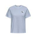 JDY Pisa Kortærmet Broderi T-shirt - Soft Chambray