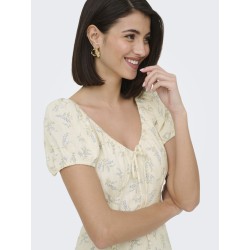 JDY Lydia Kortærmet Midi Kjole - Cloud Dancer