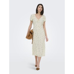 JDY Lydia Kortærmet Midi Kjole - Cloud Dancer